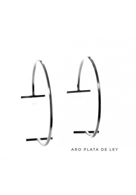 PENDIENTES ARO KARMA PLATA DE LEY 28 MM