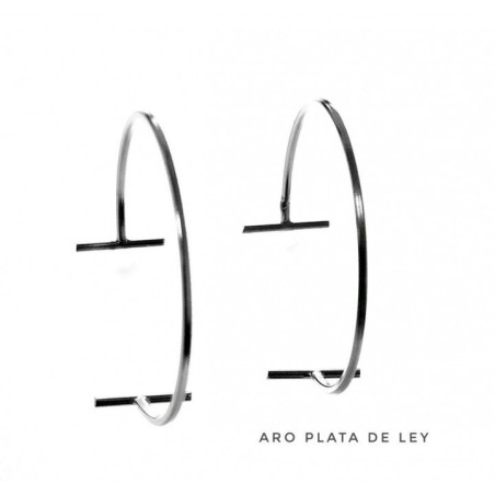 PENDIENTES ARO KARMA PLATA DE LEY 28 MM