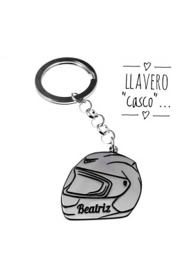 LLAVERO CASCO PLATA DE LEY