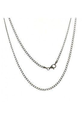 STERLING SILVER CURB CHAIN. 60 CM