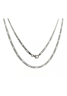 STERLING SILVER 3+1 FIGARO CHAIN-2.5MM