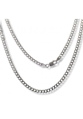 STERLING SILVER CURB CHAIN. 60 CM