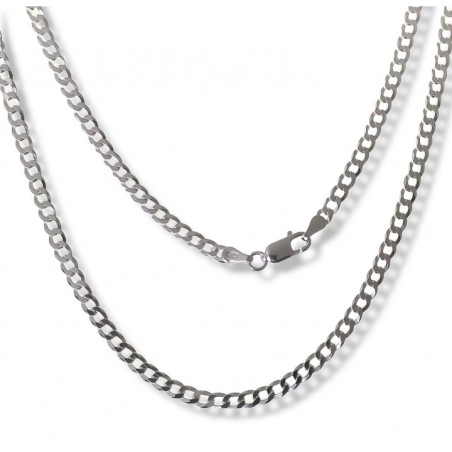 STERLING SILVER CURB CHAIN. 60 CM