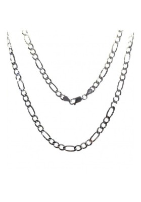 STERLING SILVER 3+1 FIGARO CHAIN-2.5MM