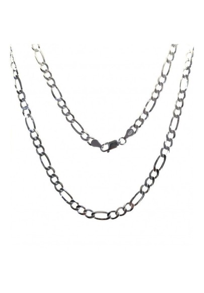 STERLING SILVER 3+1 FIGARO CHAIN-2.5MM