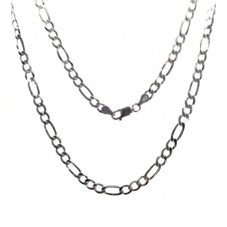 STERLING SILVER 3+1 FIGARO CHAIN-2.5MM