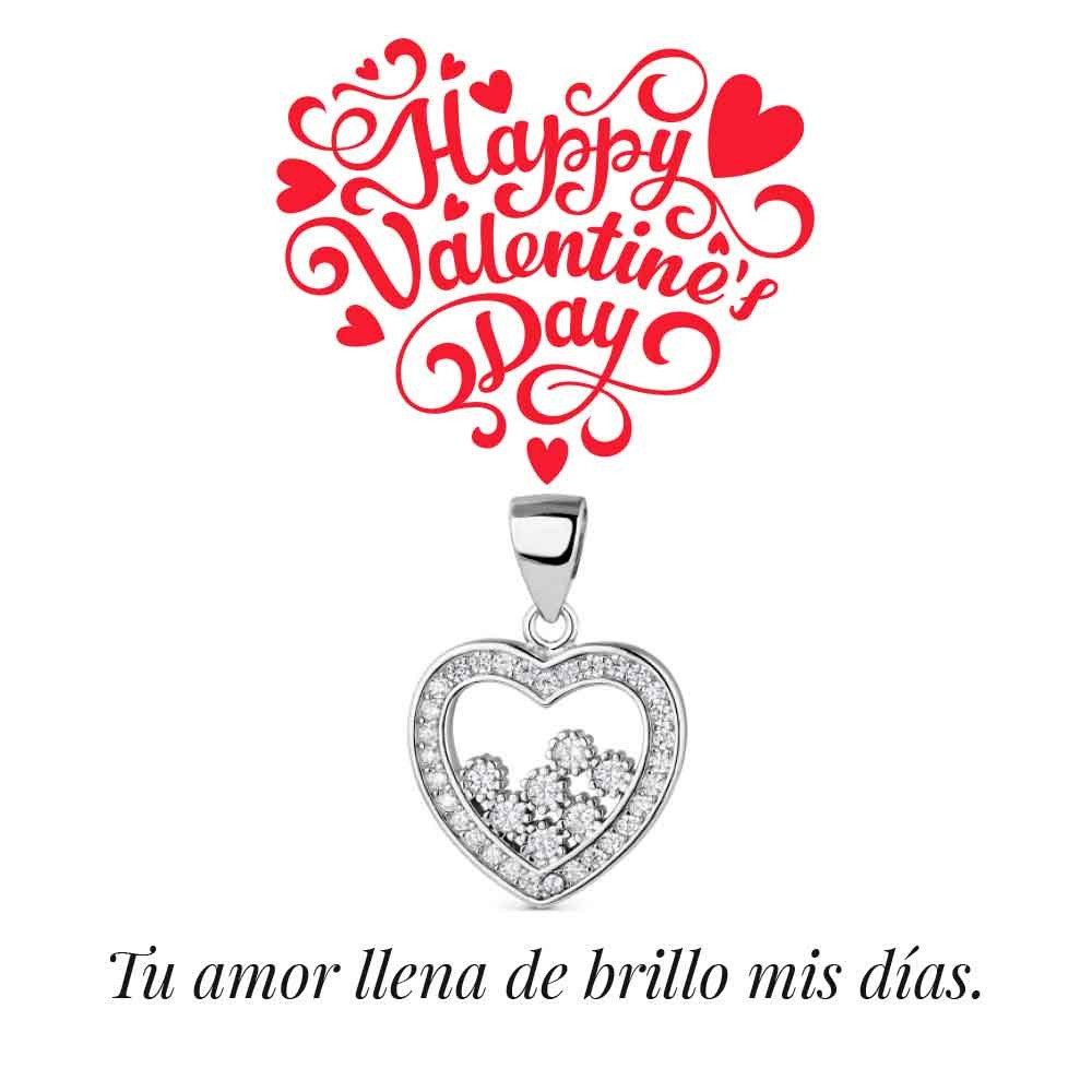 COLGANTE CORAZÓN CIRCONITAS PLATA DE LEY