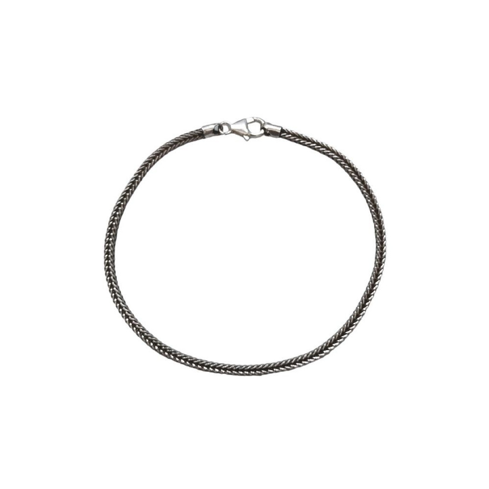 PULSERA CABALLERO PLATA OXIDADA ESPIGA 3 MM
