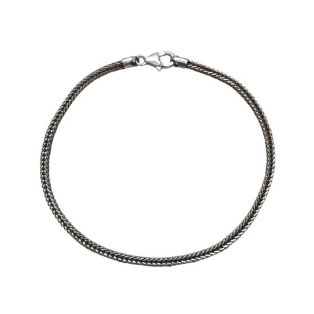 PULSERA CABALLERO PLATA OXIDADA ESPIGA 3 MM