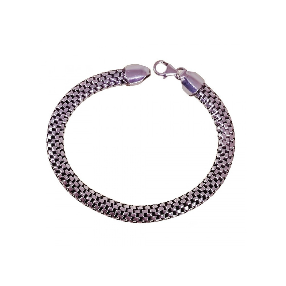 PULSERA CABALLERO PLATA OXIDADA 6.5 MM