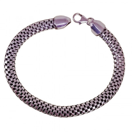 PULSERA CABALLERO PLATA OXIDADA 6.5 MM