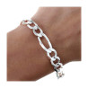 PULSERA CABALLERO ESLABÓN CARTIER 3X1 PLATA DE LEY 8 MM