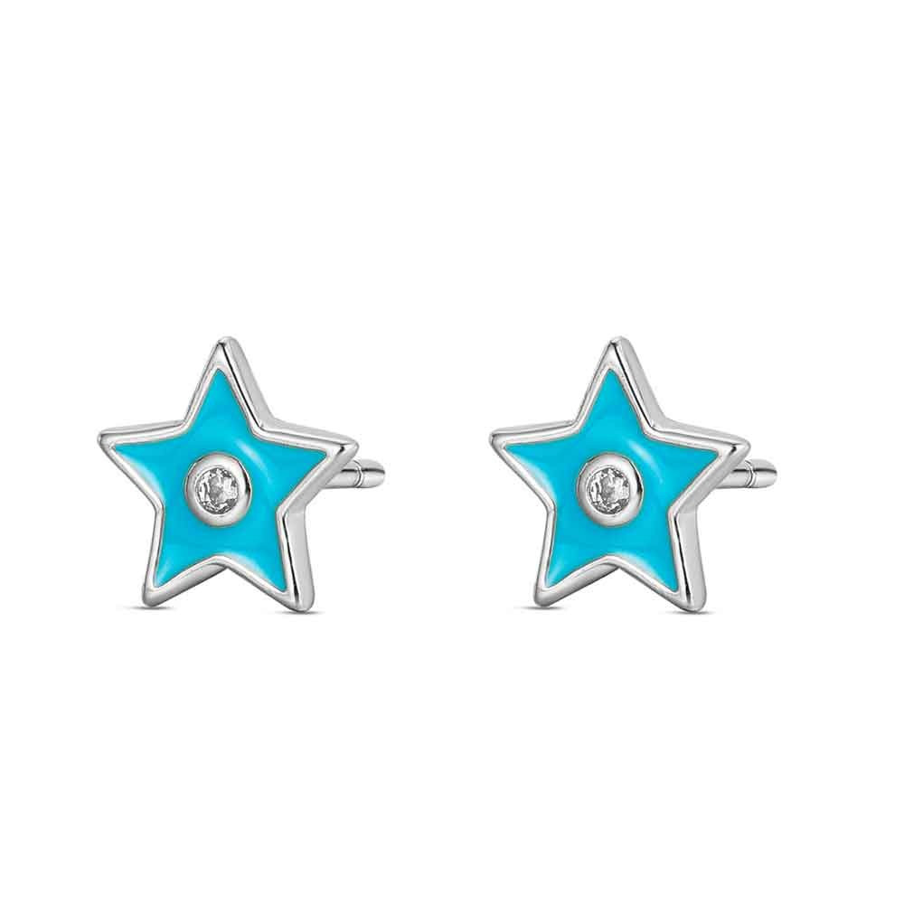 PENDIENTES ESTRELLA ESMALTADA PLATA DE LEY
