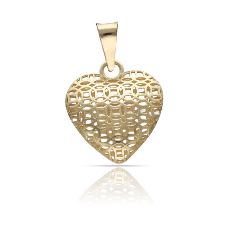 COLGANTE CORAZÓN CALADO ORO 18 KL