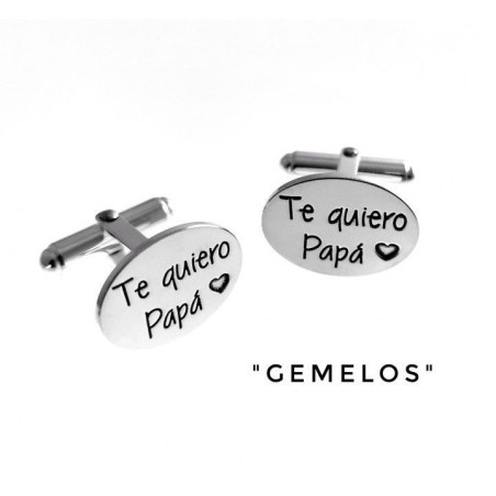 GEMELOS TE QUIERO PAPÁ PLATA DE LEY