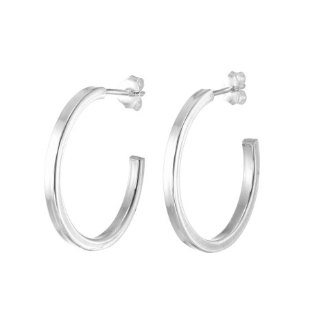 PENDIENTES ARO TUBO PLATA DE LEY 20 X 2 MM