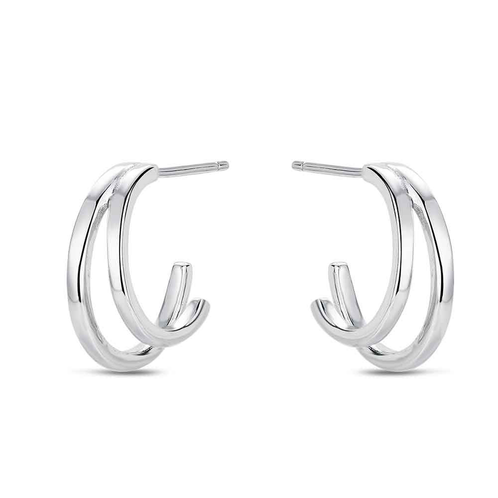 PENDIENTES ARO DOBLE PLATA DE LEY 20 MM