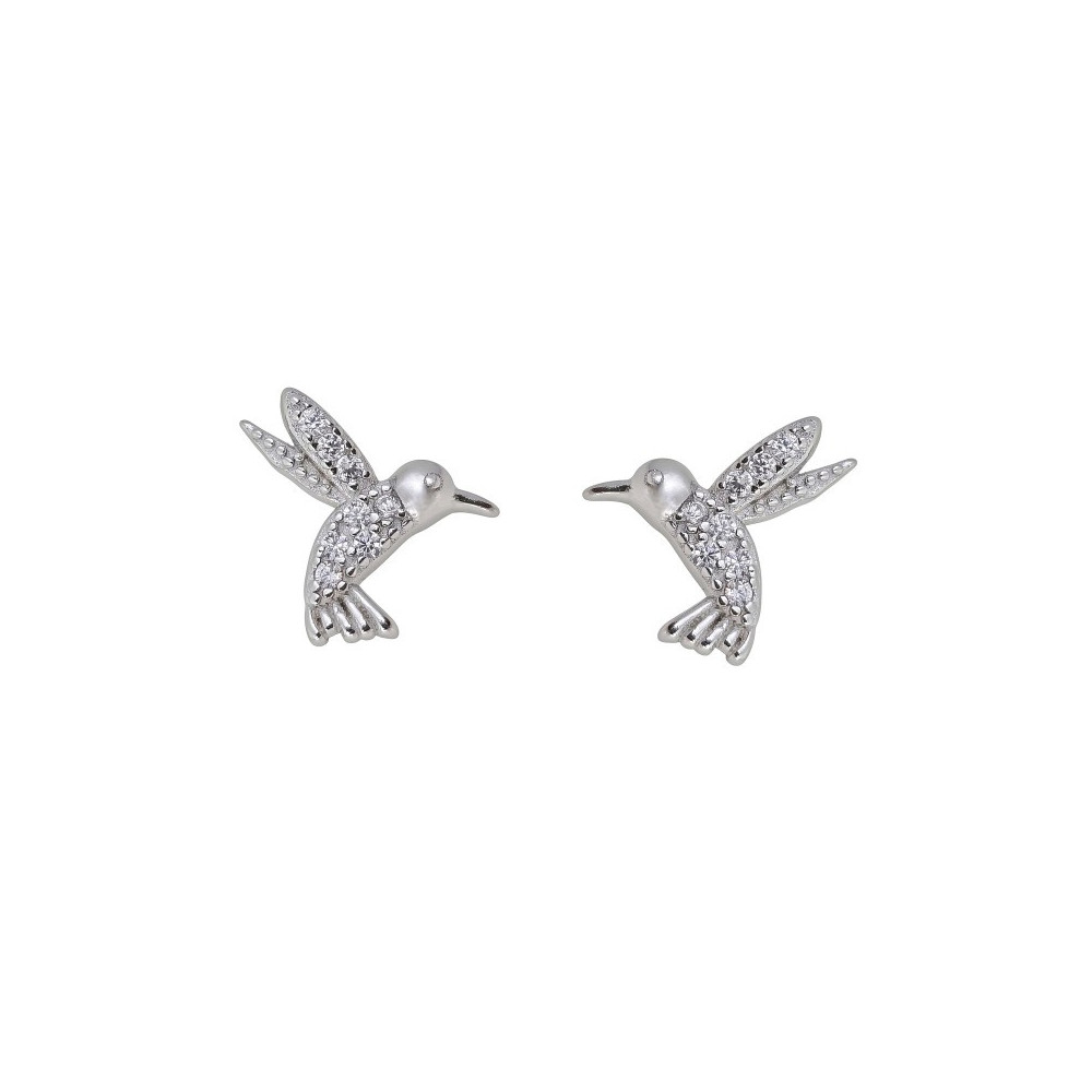 PENDIENTES COLIBRÍ CIRCONITAS PLATA DE LEY