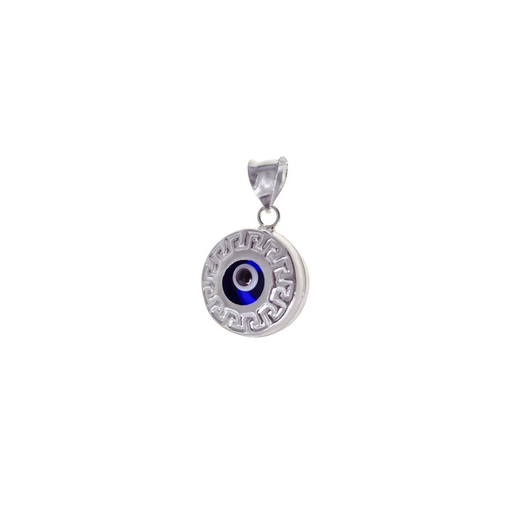 COLGANTE OJO TURCO PLATA DE LEY 10 MM