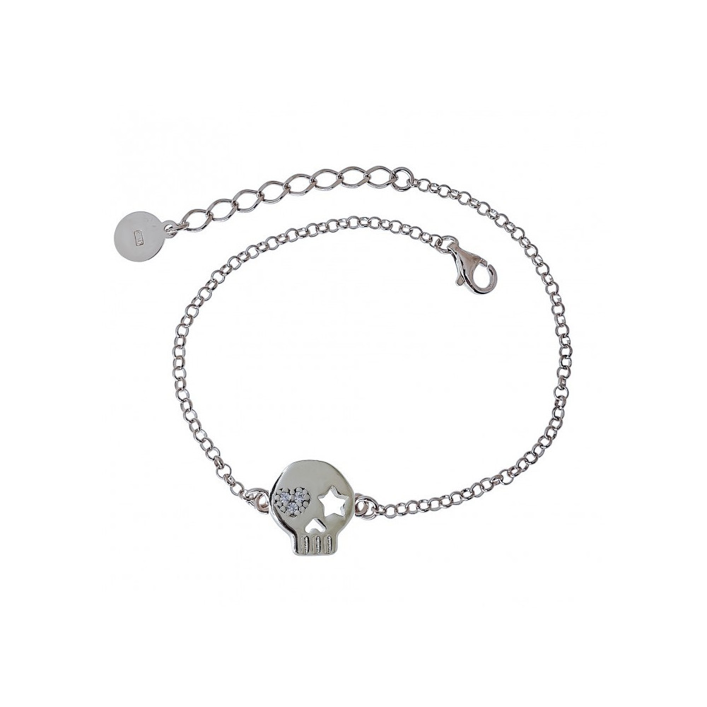 PULSERA CALAVERA PLATA DE LEY