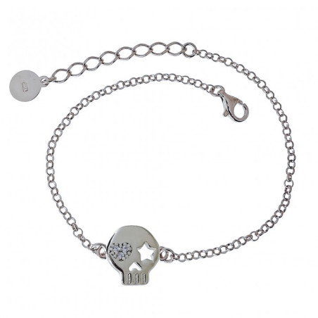 PULSERA CALAVERA PLATA DE LEY