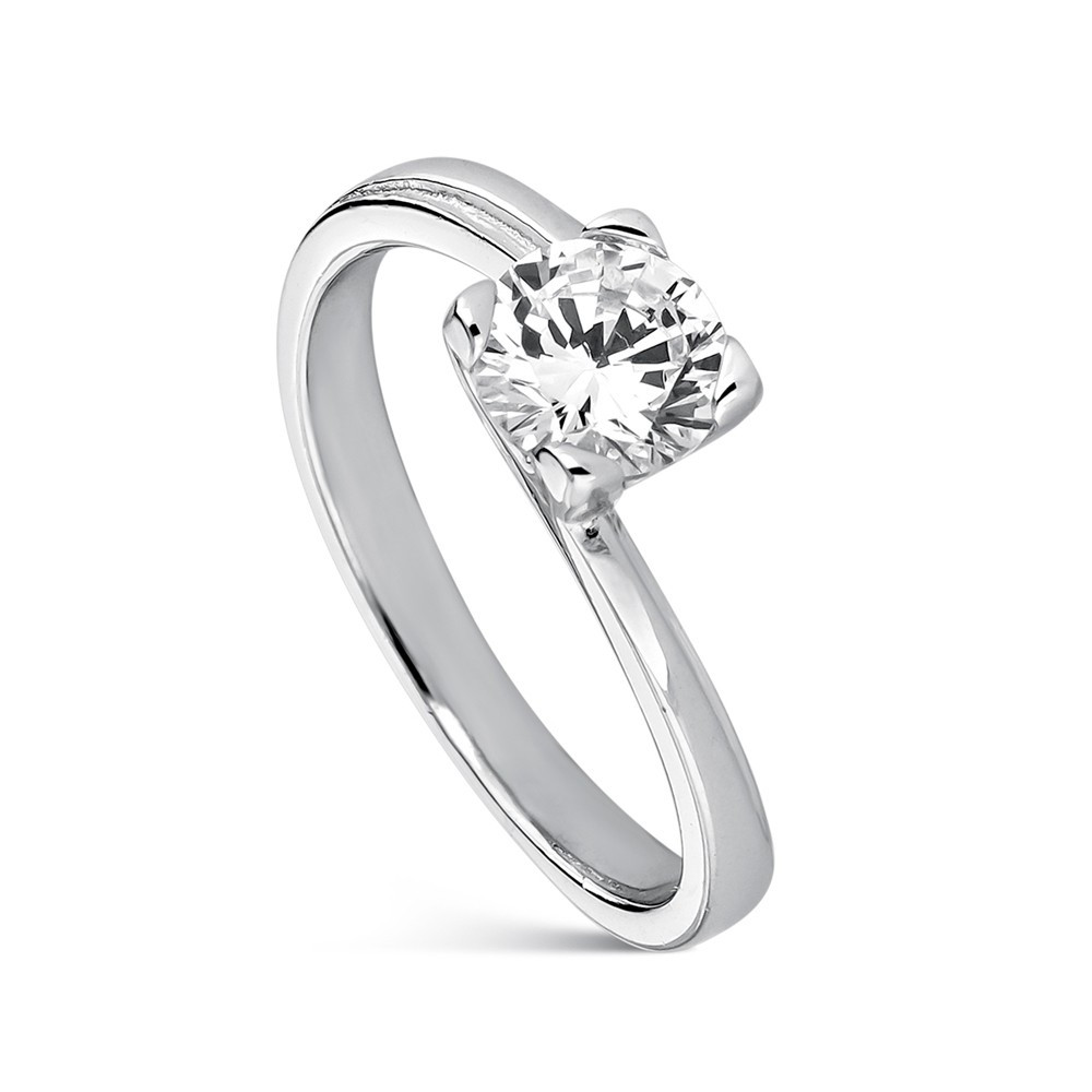 ANILLO CIRCONITA SOLITARIO PLATA DE LEY