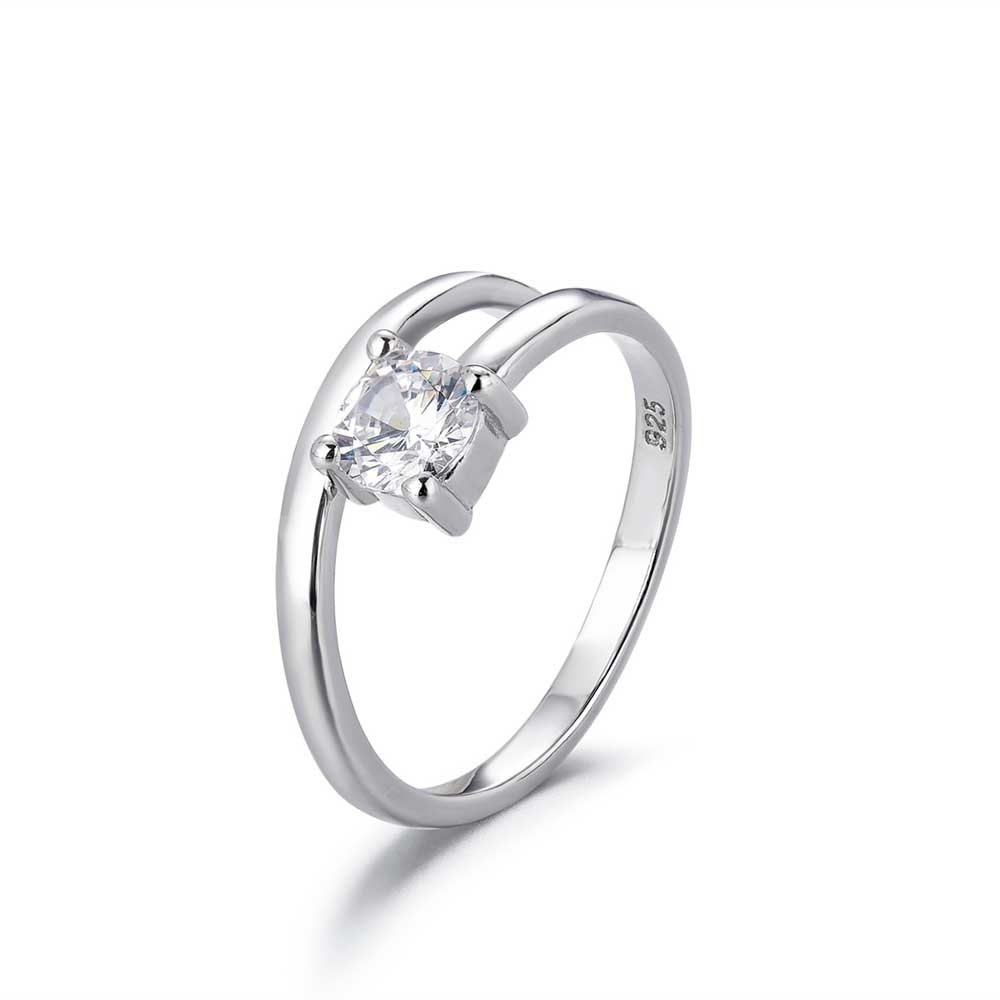 ANILLO DOBLE CIRCONITA PLATA DE LEY