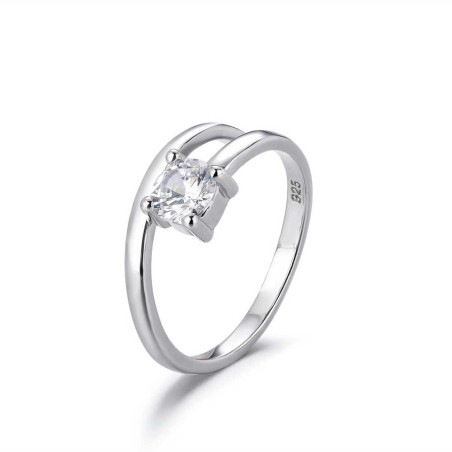 ANILLO DOBLE CIRCONITA PLATA DE LEY