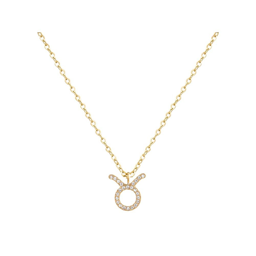COLLAR ZODIACO TAURO ACERO CHAPADO
