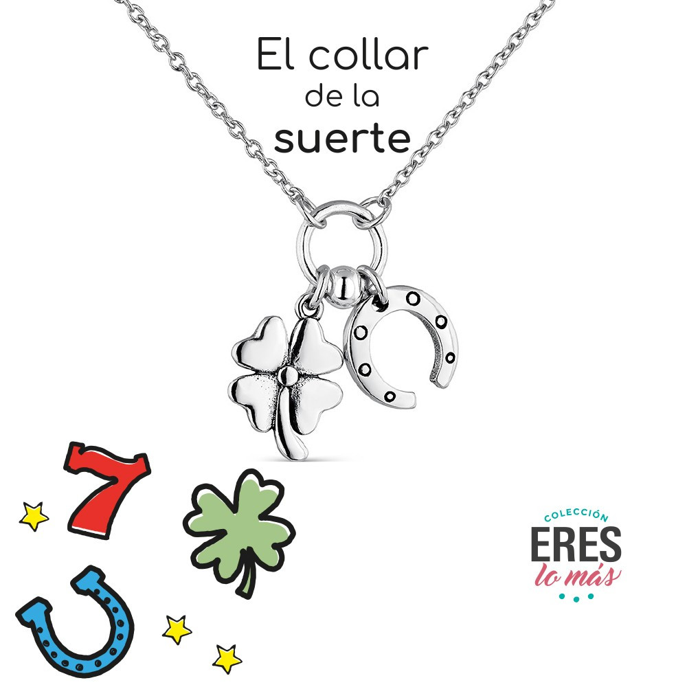 COLLAR DE LA SUERTE "ERES LO MÁS" PLATA DE LEY