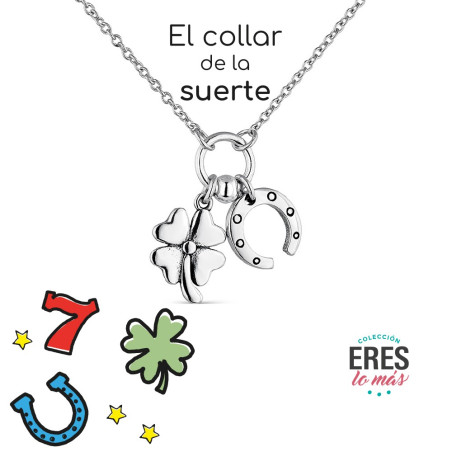 COLLAR DE LA SUERTE "ERES LO MÁS" PLATA DE LEY