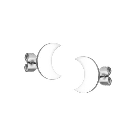 PENDIENTES MEDIA LUNA ACERO