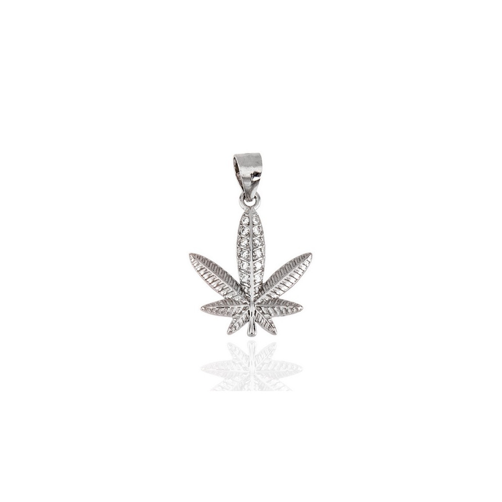 COLGANTE HOJA MARIHUANA PLATA DE LEY