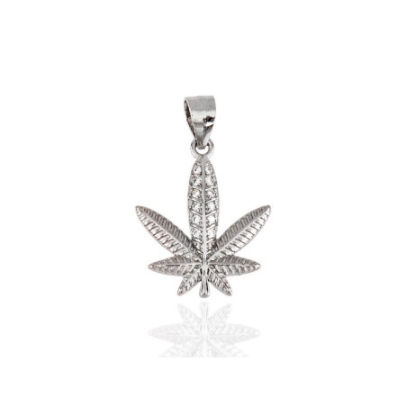 COLGANTE HOJA MARIHUANA PLATA DE LEY