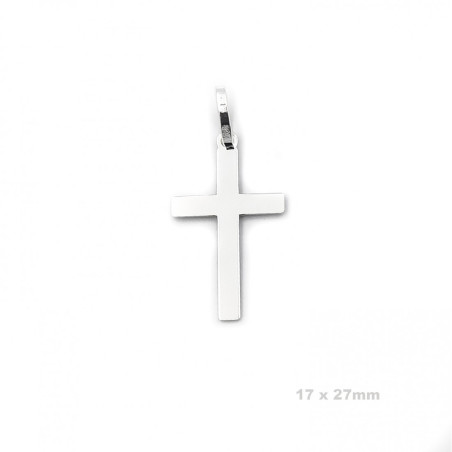 COLGANTE CRUZ LISA PLATA DE LEY 17MM X 27MM