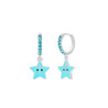 PENDIENTES ESTRELLA PLATA ARO CON ESMALTE TURQUESA D03601/BN