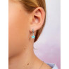PENDIENTES ESTRELLA PLATA ARO CON ESMALTE TURQUESA D03601/BN