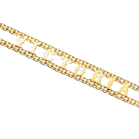 PULSERA DE ORO 18 KL CON NOMBRE PERSONALIZABLE