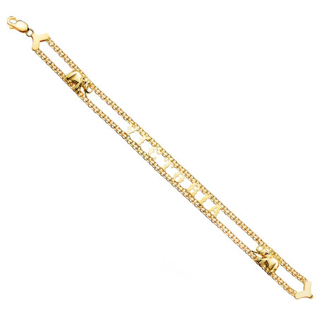 PULSERA DE ORO 18 KL CON NOMBRE PERSONALIZABLE