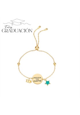 PULSERA GRADUACIÓN PLATA DE LEY PERSIGUE TUS SUEÑOS