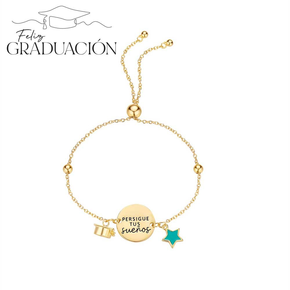PULSERA GRADUACIÓN PLATA DE LEY PERSIGUE TUS SUEÑOS