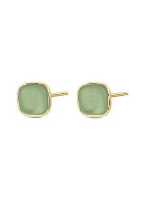 GREEN AVENTURINE EARRINGS IN 18CT GOLD PLATED STERLING SILVER