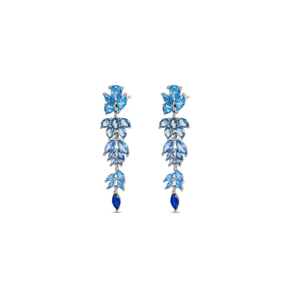 PENDIENTES LARGOS PLATA GOTAS TONOS AZULES 9121923
