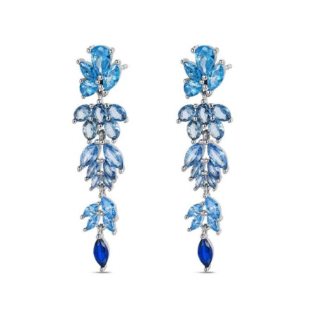 PENDIENTES LARGOS PLATA GOTAS TONOS AZULES 9121923