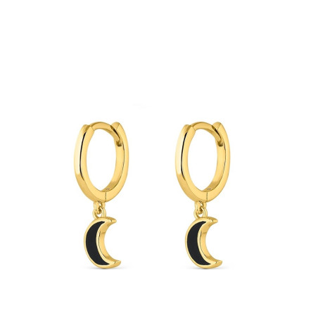 PENDIENTES PLATA LUNA CHAPADO EN ORO