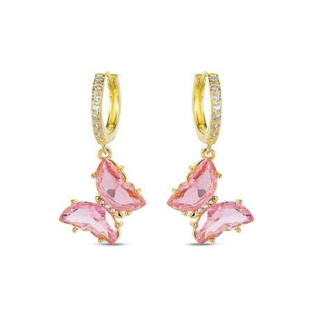 PENDIENTES PLATA MARIPOSA CHAPADO EN ORO