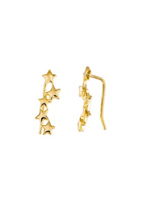 STERLING SILVER EAR CLIMBER STARS EARRINGS