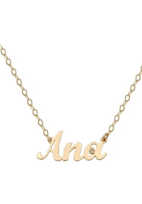 GARGANTILLA NOMBRE PERSONALIZABLE + DIAMANTE ORO AMARILLO 18 KL