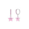 PENDIENTES ESTRELLA PLATA ARO CON ESMALTE ROSA D03601/BM