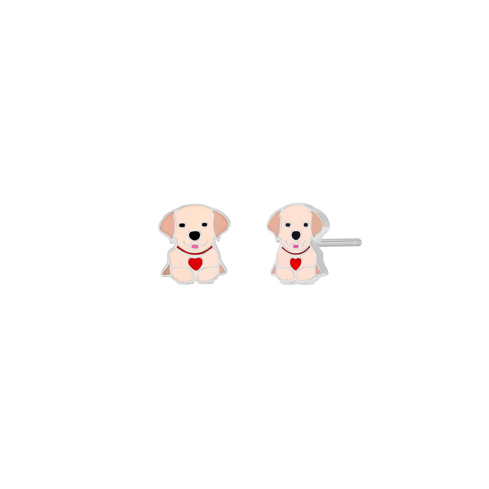 PENDIENTES PERRITO PLATA CON ESMALTE D03601/BF